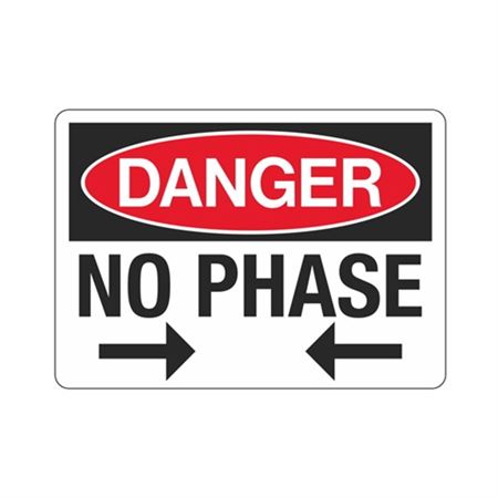Danger No Phase - 7" x 10" Sign